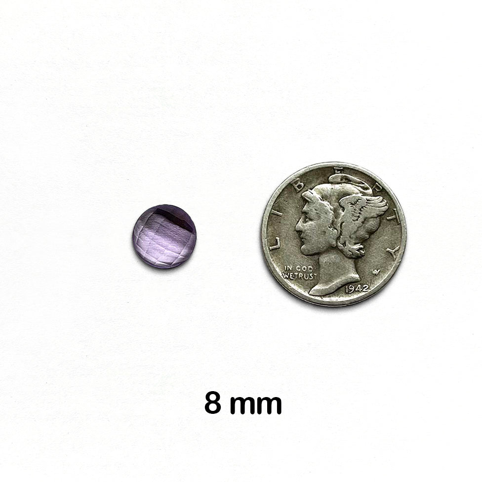 Amethyst, Pastel “Rose de France” - Round, Rose Cut, 8 mm - 1 Piece