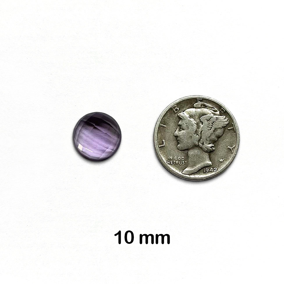 Amethyst, Pastel “Rose de France” - Round, Rose Cut, 10 mm - 1 piece