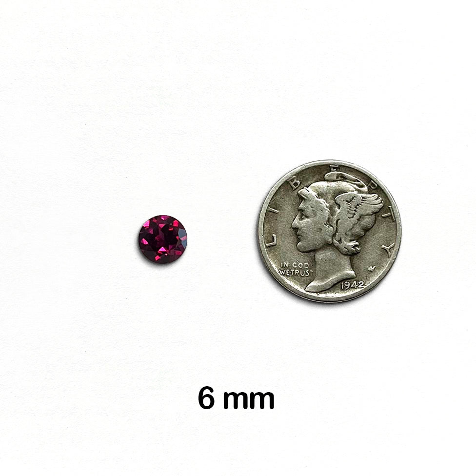 Garnet, Rhodolite - Round, Faceted, 6 mm - 1 piece