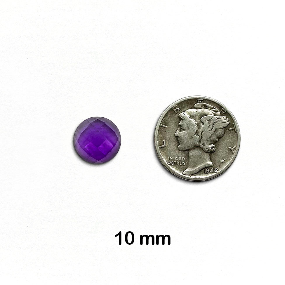 Amethyst - Round, AAA-Grade Rose Cut, 10 mm - 1 Piece