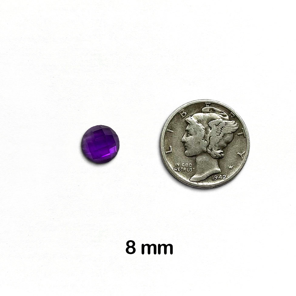 Amethyst - Round, Rose Cut, 8 mm - 1 Piece