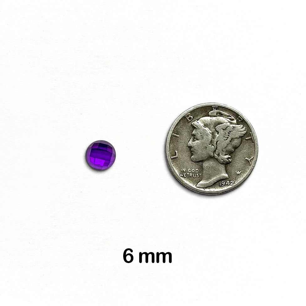 Amethyst - Round, Rose Cut, 6 mm - 1 Piece