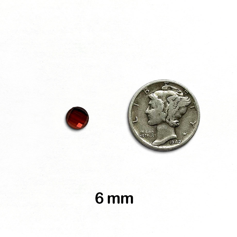 Garnet, Mozambique - Round, Rose Cut, 6 mm - 1 piece