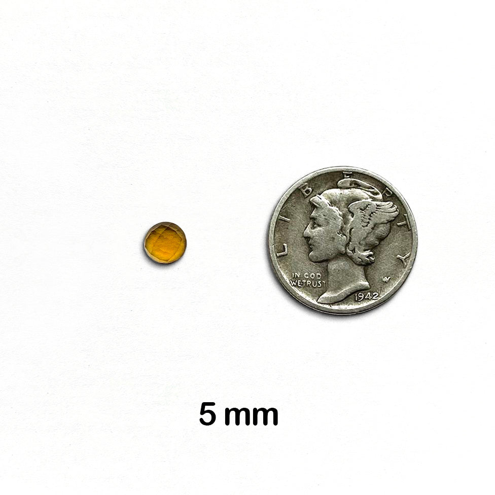 Citrine, Madeira - Round, Rose Cut, 5 mm - 1 pieces