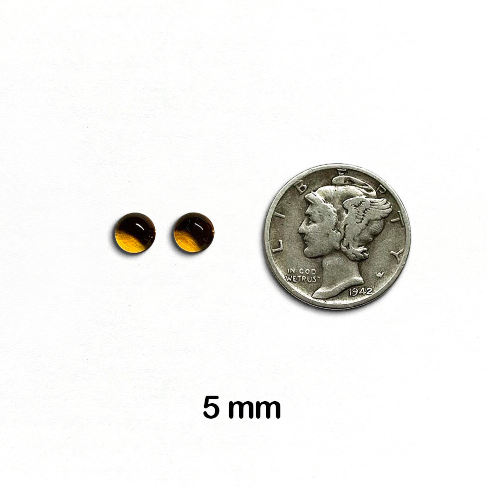Citrine, Madeira - Round, Cabochon, 5 mm - 2 pieces