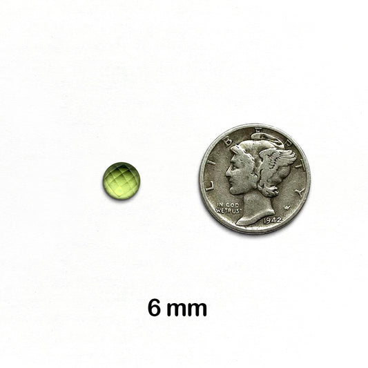 Peridot - Round, Rose Cut, 6 mm - 1 piece
