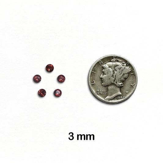Garnet, Mozambique - Round, Faceted, 3 mm - 10 pieces