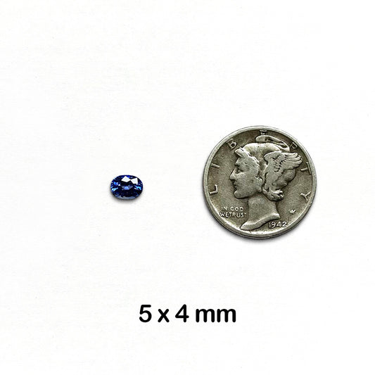 Sapphire, Blue - Fine Quality, Oval, Faceted Gemstone, 5 mm x 4 mm - 1 piece