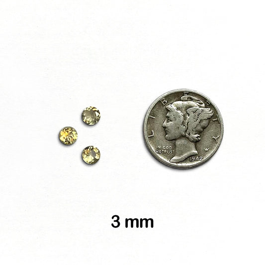 CLOSEOUT - Beryl, Yellow - Round, Faceted, 4 mm - 3 pieces