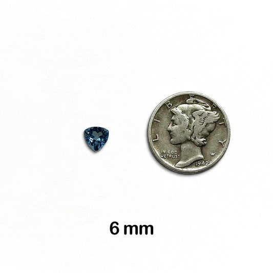 Topaz, Swiss Blue - Trillion Cut, 6 mm - 1 piece