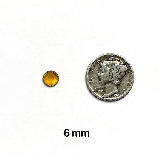 Citrine, Madeira - Round, Rose Cut, 6 mm - 1 piece