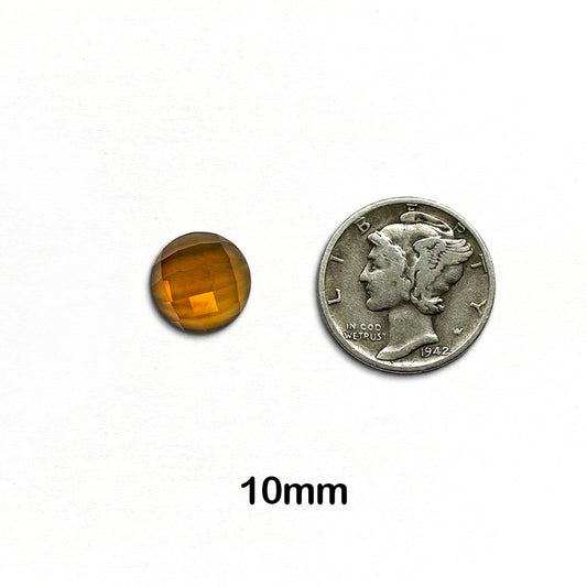 Citrine, Madeira - Round, Rose Cut, 10 mm - 1 piece