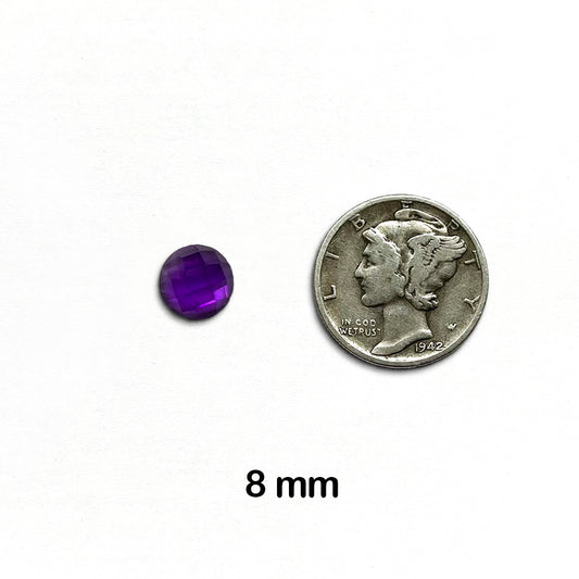 Amethyst - Round, Rose Cut, 8mm - 1 Piece