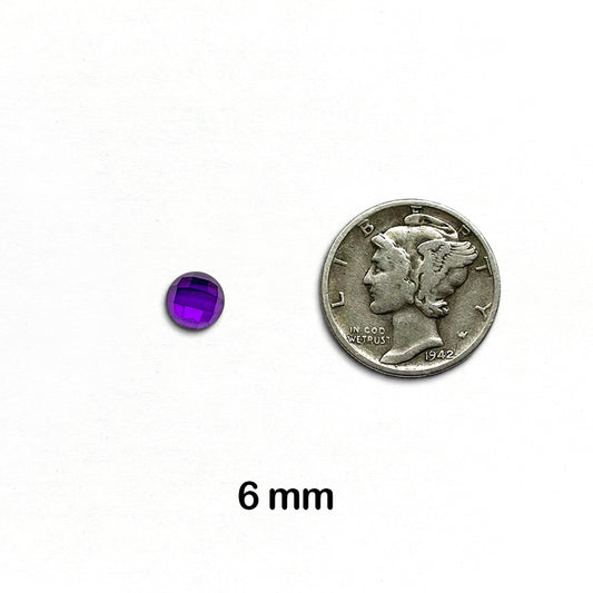 Amethyst - Round, Rose Cut, 6mm - 1 Piece