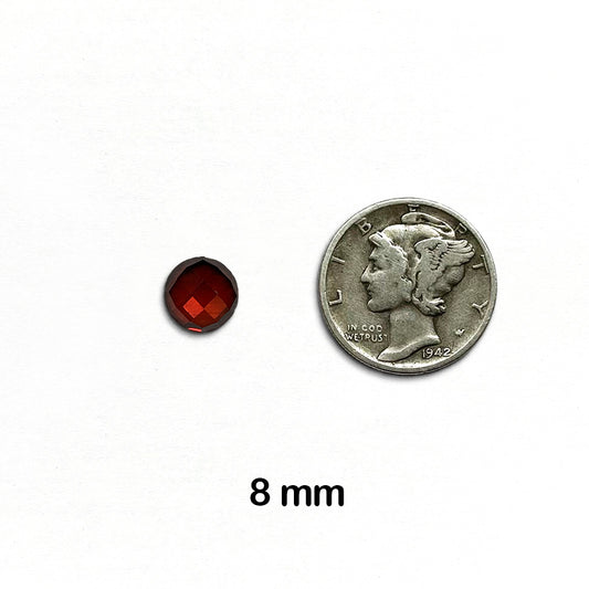 Garnet, Mozambique - Round, Rose Cut, 8 mm - 1 piece