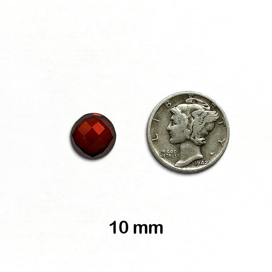 Garnet, Mozambique - Round, Rose Cut, 10 mm - 1 piece