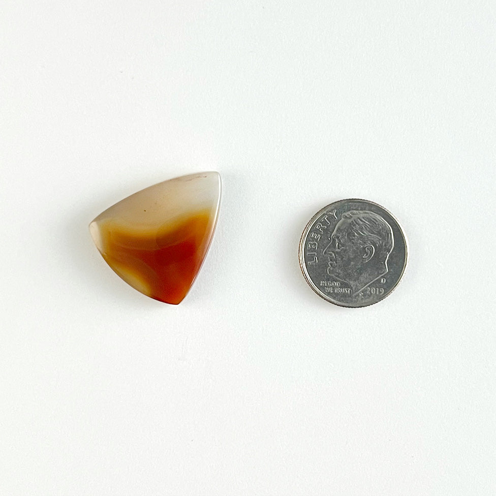 Agate - Cabochon - Custom Cut, Rounded Triangle - 23 x 19.5 x 4.6