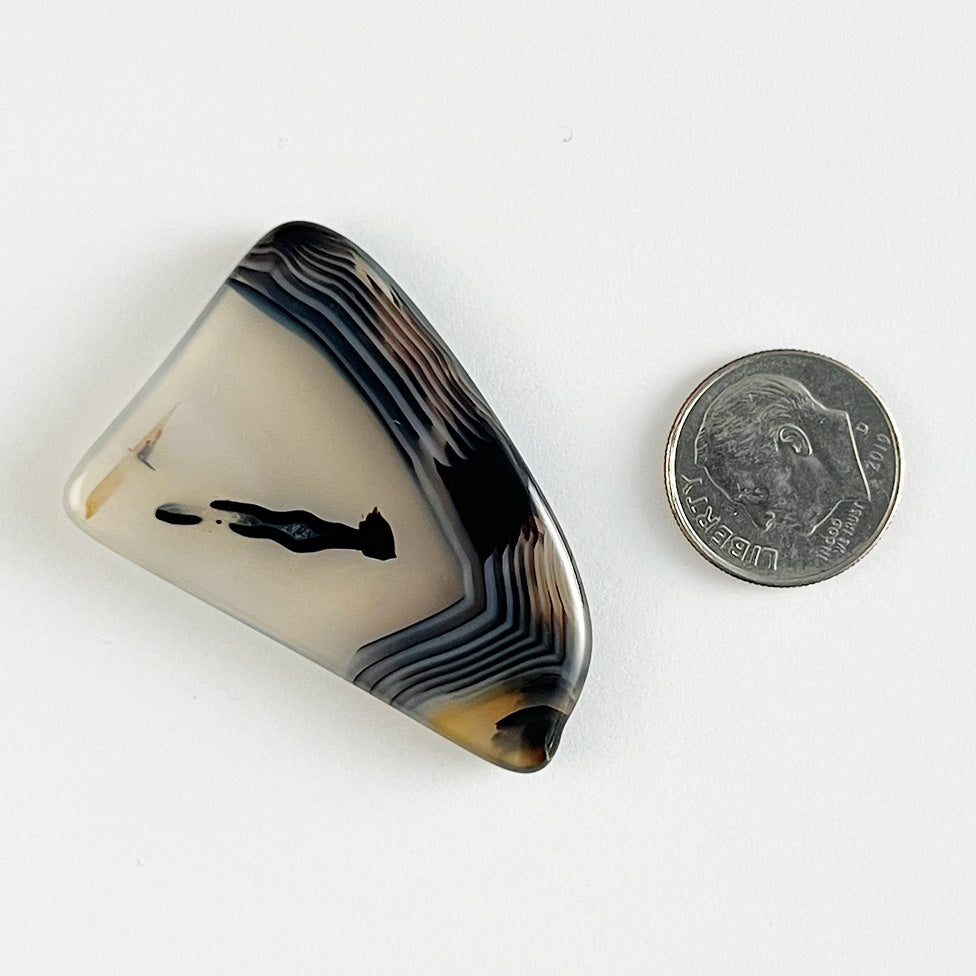 Mad River Agate - Freeform Tumbled Slice - 39 x 29 x 4.5mm